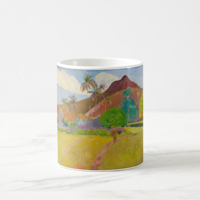 Caneca De Café Paisagem taitiana (por Paul Gaugin) (Centro)