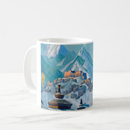 Caneca De Café Paisagem tibetana nos Picos da Montanha Himalaia