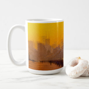 Caneca De Café paisagem urbana ao pôr do sol