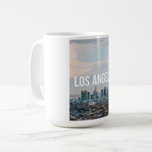 Caneca De Café Paisagem Urbana Retro de Los Angeles Estética de V
