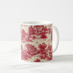 Caneca De Café Paisagem Vintage Toile Vermelha (7)