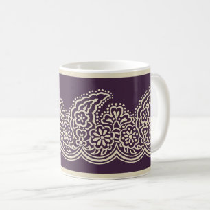 Caneca De Café Paisley em Purple Coffee Mug