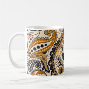 Caneca De Café Paisley Floral: Design sem costura colorida