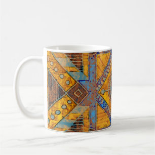 Caneca De Café Paisley Floral Indiano: Medalão Étnico.