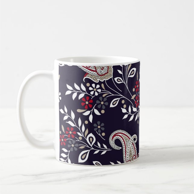 Caneca De Café Paisley tradicional indiano, padrão perfeito. (Esquerda)