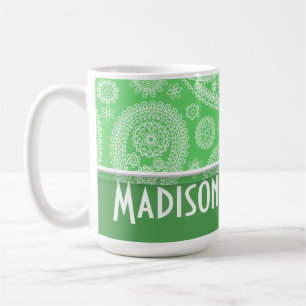 Caneca De Café Paisley verde feminino