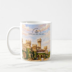 Caneca De Café Palácio de Bangalore Índia Aquarela Memória de Via