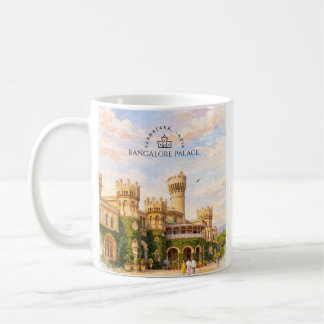 Caneca De Café Palácio de Bangalore Índia Aquarela Memória de Via