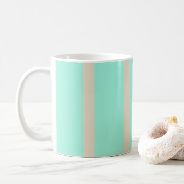 Caneca De Café Palangres azuis e cinzas, de cor azul-pastel (Com Donut)