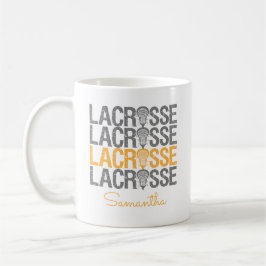 Caneca De Café Palavra de Lacrosse Amarela