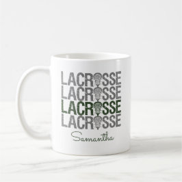 Caneca De Café Palavra de Lacrosse em Verde