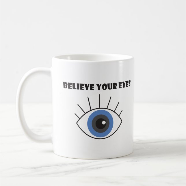 Caneca De Café Palavra de olhos de camisa masculina (Esquerda)