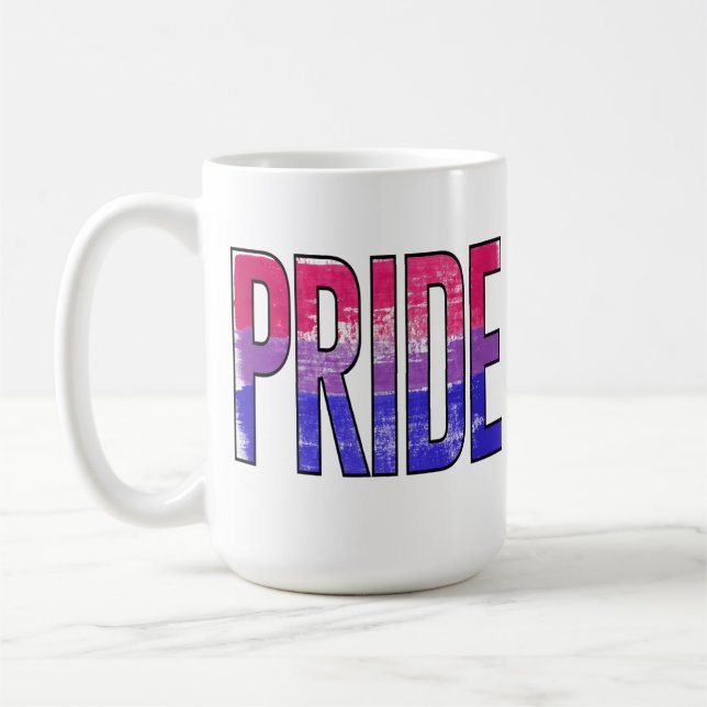 Caneca De Café Palavra de Orgulho Bissexual (Esquerda)