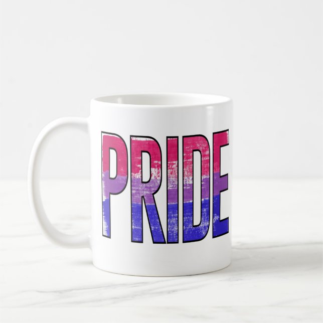 Caneca De Café Palavra Orgulho Bissexual (Esquerda)