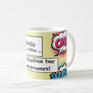 Caneca De Café Palavras de Ação Divertidas em Quadrinhos Balões d