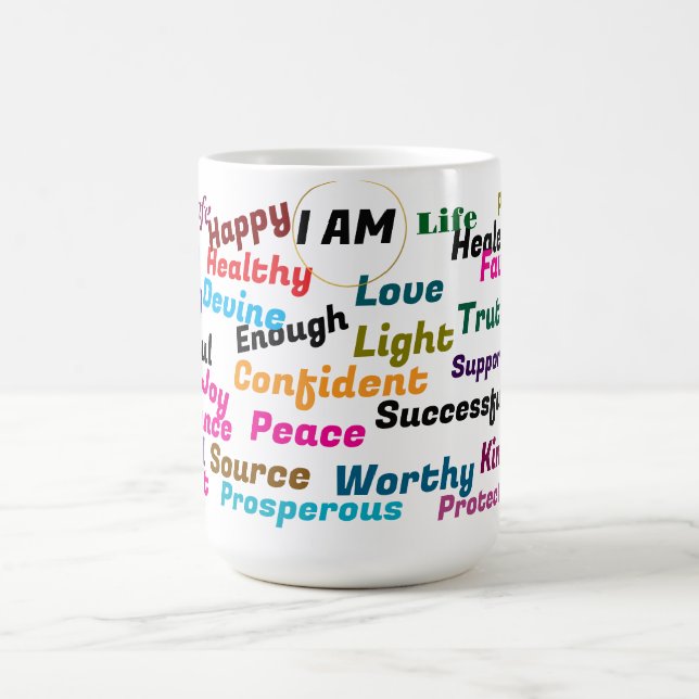 Caneca De Café Palavras de Afirmações Positivas (Centro)
