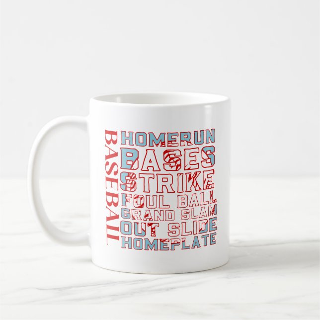 Caneca De Café Palavras de baseball - Mug de café (Esquerda)