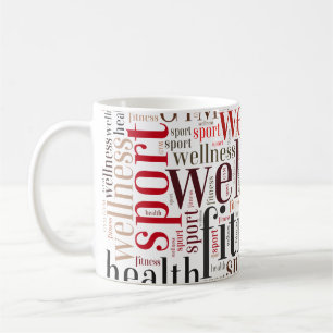 Caneca De Café Palavras de fitness
