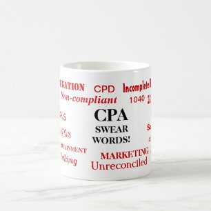 Caneca De Café Palavras de juramento da CPA Ideia de Presente Inc