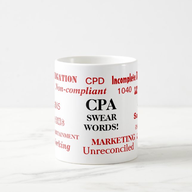 Caneca De Café Palavras de juramento da CPA Ideia de Presente Inc (Centro)
