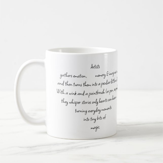 Caneca De Café Palavras do Coração Explicando e Arte Caprichosa d (Esquerda)