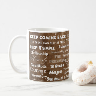 Caneca De Café Palavras e Slogans de Recuperação em 12 Passos