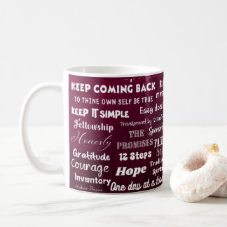 Caneca De Café Palavras e Slogans de Recuperação em 12 Passos