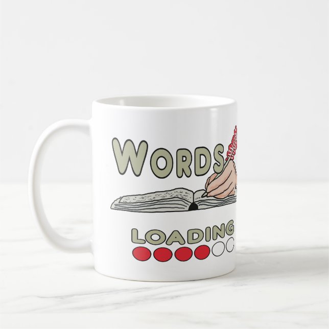 Caneca De Café Palavras escrevendo (Esquerda)