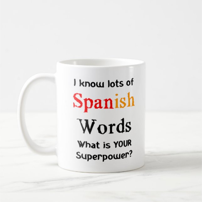Caneca De Café palavras espanholas (Esquerda)