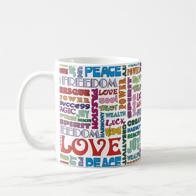 Caneca De Café Palavras Espirituosas / afirmações da vida (Esquerda)