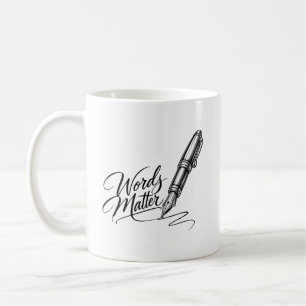 Caneca De Café Palavras Importam – Caneta-Tinteiro Elegante