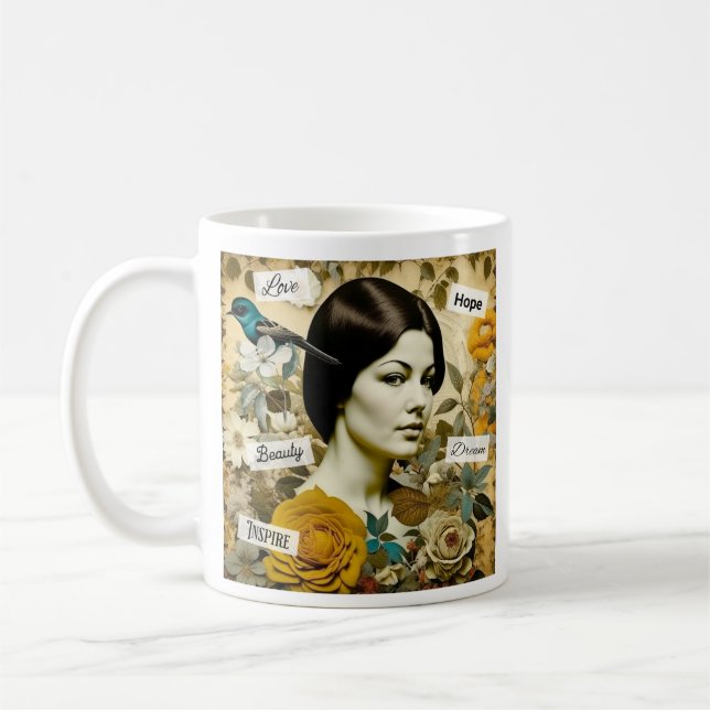 Caneca De Café Palavras Inspiracionais Personalizadas e Mulher Vi (Esquerda)