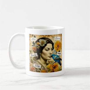 Caneca De Café Palavras Inspiradoras Personalizadas e Senhora Vin