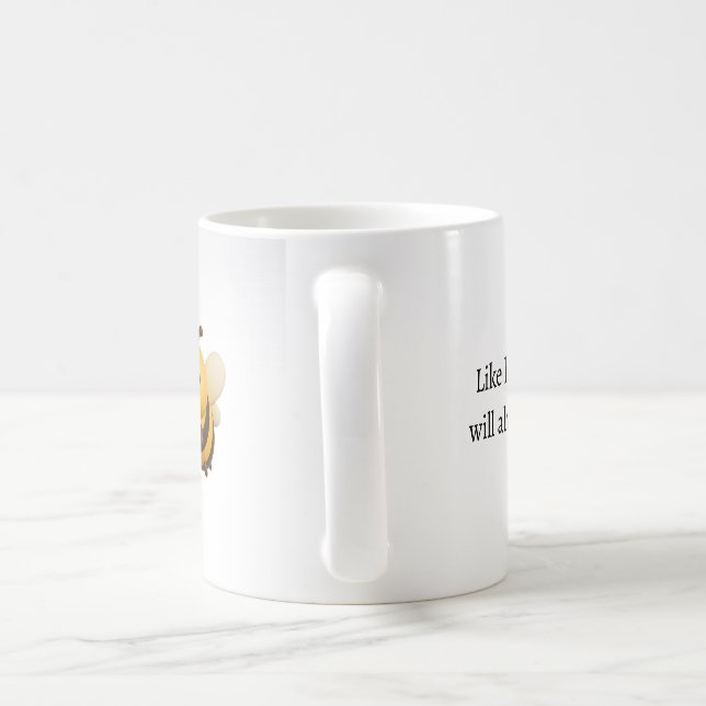 Caneca De Café Palavras Personalizadas de Abelhas Amarelas Simple (Alça)