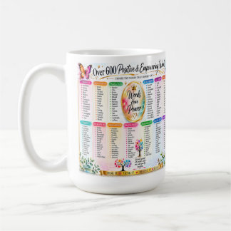 Caneca De Café Palavras Positivas e Empoderadoras Tipografia Insp