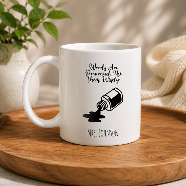 Caneca De Café Palavras São Poderosas Use-as com Sabedoria Citaçã (Criador carregado)