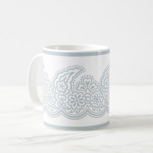 Caneca De Café Pale Blue Paisley Coffee Mug