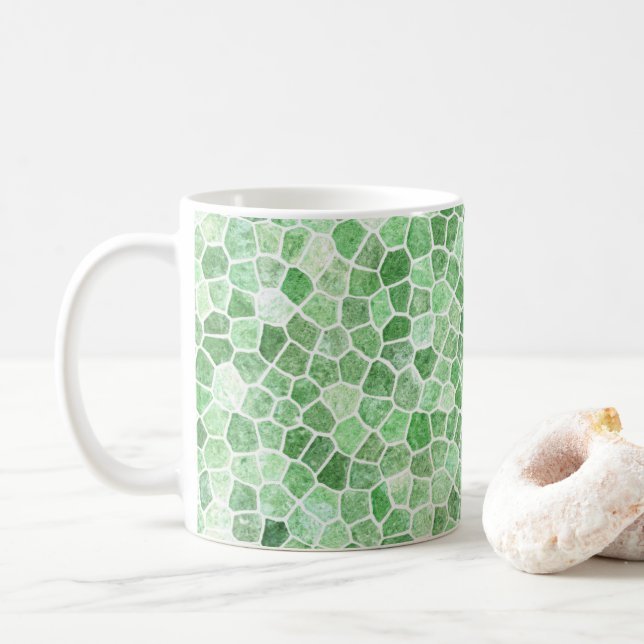 Caneca De Café Pale Emerald e Pistachio - Patchwork (Com Donut)