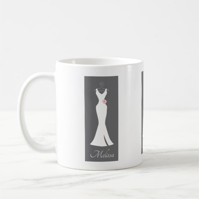 Caneca De Café Palhaço branco elegante na Cinza - Design simples  (Esquerda)