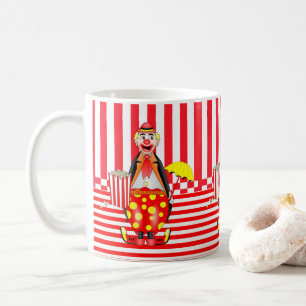 Caneca De Café Palhaço de Milho Vermelho Stripe Mug