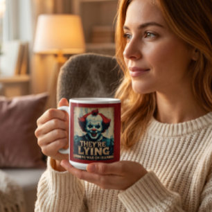 Caneca de Café Palhaço Irã Sem Guerra Notícias Fal
