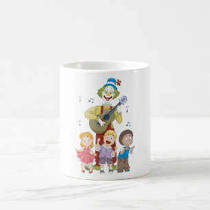 Caneca De Café Palhaço Musical Divertido com Crianças Dançando