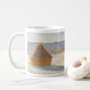 Caneca De Café Palheiro de Manhã, Efeito de Neve por Claude Monet