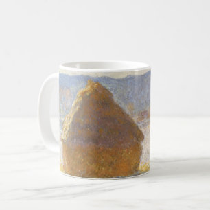 Caneca De Café Palheiro de Manhã, Efeito de Neve por Claude Monet