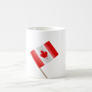 Caneca De Café Palito de dente de bandeira canadense