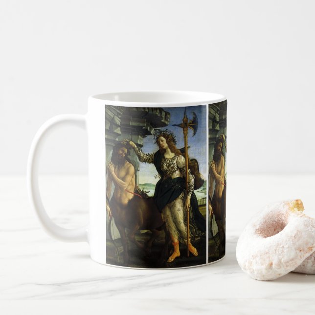 Caneca De Café Pallas e o Centauro por Sandro Botticelli (Com Donut)