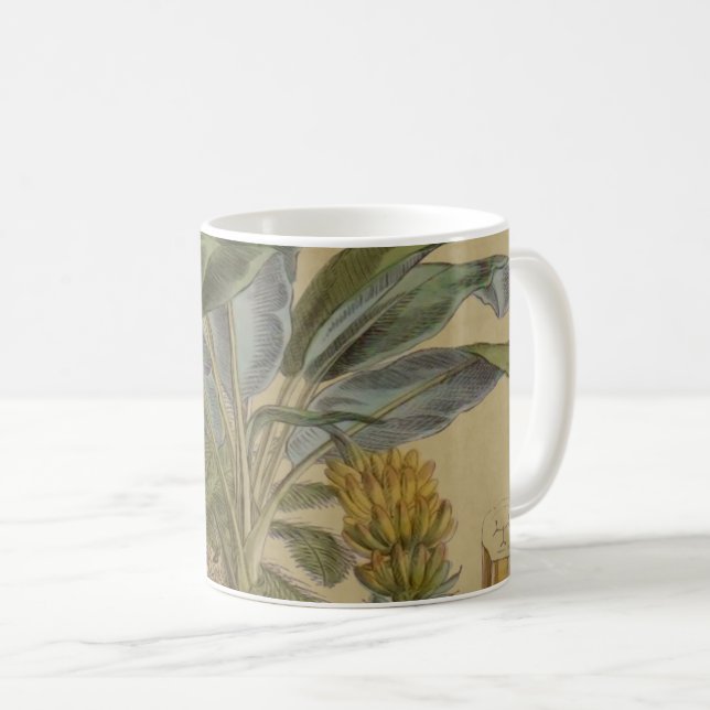 Caneca De Café Palm Antique Fruta Tropical Arte Botânica (Frente Esquerda)