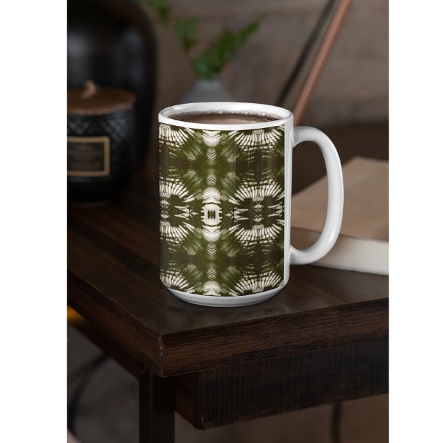Caneca De Café Palm Leaf Shadow Standard in Army Green (Criador carregado)