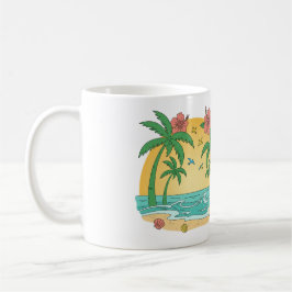 Caneca De Café Palm Paradise Tropical Beach Mug