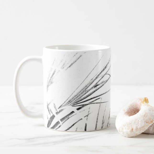 Caneca De Café Palm Tree deixa um esboço de minimalismo (Com Donut)